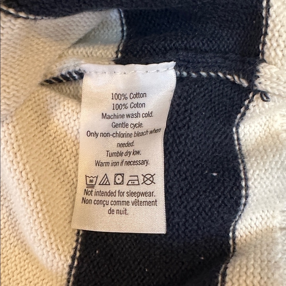 Janie and Jack Navy and White Striped Crewneck Sweater, size 5. - Picture 7 of 7